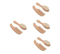 Toyvian 4 Juegos Juego De Cepillos De Peine Cepillo Limpiador Desenredante Viaje Cepillo Baño Para Bebé Set Peinado Para Bebe Herramienta De Madera Chica Cepillo De Champú Recién Nacido