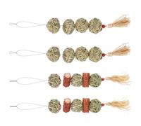 Toyvian 4 Juguetes para Masticar para Conejos y Cobayas, Bola Colgante, Pelota de Maíz para Roedores, Accesorios para Morder, Juguetes para Pequeños Animales, Suministros para Mascotas