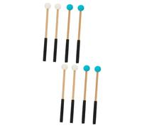 Toyvian 4 Pares De Baquetas De Bajo Timbales De Fieltro Timbales Timbales Accesorios Para Instrumentos De Percusión De Lengua Mazos De Timbre De Xilófono Goma Organza