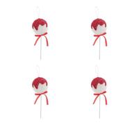 Toyvian 4 Piezas Adorno Navideño de Piruleta de Felpa Rojo Blanco 25 Cm