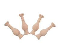 Toyvian 4 Piezas Balaustres de Madera sin Terminar para Muebles y Escaleras, Postes Decorativos Beige de Estilo Clásico Tradicional, Fácil Limpieza y Reparación de Barandillas Interiores