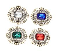 Toyvian 4 piezas Broches Vintage para Mujer con Rhinestones y Perlas Aleación Retro Corsages para Boda y Accesorios de Joyería para Damas de Honor