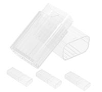 Toyvian 4 piezas Caja de Almacenamiento Transparente para Hisopos y Palillos de Unidades con Tapa Protectora Organizador Pequeño para Algodón y Accesorios de Tocador Diseño Portátil y