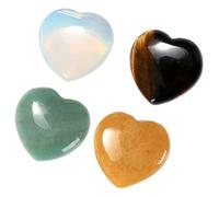 Toyvian 4 Piezas Cristal Natural Amor Piedras Preciosas Artesanías Piedras Preciosas De Colores Corazón Tallado Lindas Gemas De Bolsillo Cristal Pulido De Cuarzo Joya Oficina Regalo