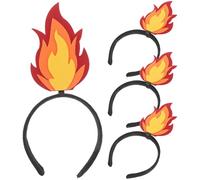 Toyvian 4 Piezas Diadema de Fuego Llamas de Fieltro y Plástico, Cómoda para Disfrazarse en Fiestas de Halloween y Carnavales, Accesorio Divertido para Fotos