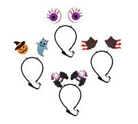 Toyvian 4 Piezas Diademas Ajustables para Perros de Halloween de Accesorios Divertidos Spider Witch Hat Cat Trident Eyeball Pumpkin Ghost para Fiestas y Cosplay de Mascotas