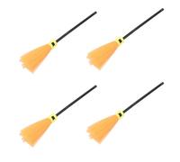 Toyvian 4 Piezas Escobas de Bruja Naranja de Tul y Plástico para Decoración de Halloween en Casas y Fiestas de Máscaras, Diseño Creativo Que Estimula la Imaginación Infantil