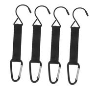 Toyvian 4 Piezas Gancho Libre Ganchos de Mochila Cuerda de Camping Hebilla de Cadena Llave de Accesorios de Tenis poliéster Negro