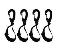 Toyvian 4 Piezas Ganchos para Cochecito de Ñiño Diseño Giratorio de 360 Grados, Material Cinta Tejida Negra, Gancho Fuerte y Multifuncional para Cochecitos y Sillas de Ruedas