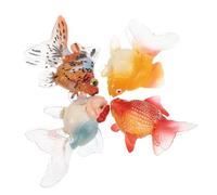 Toyvian 4 Piezas Juego De Juguetes Modelo De Peces Dorados Adornos De Pescado Bebé Juguete Tanque Decoración De Mini Peces Falso Pequeño Dorado Color Beto Miniatura El Plastico