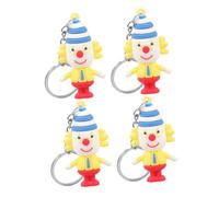 Toyvian 4 Piezas Llavero Muñeco Titular De La Clave Moneda Llavero Muñeca Colgante De Llave De Mochila Colgante De Bolso Accesorios Mini Figuras De Felpa Goma Blanda