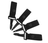 Toyvian 4 Piezas Mosquetón Táctico para Cinturón con Clip de Botella de Agua Correa de Nylon Resistente para Senderismo Camping y Actividades al Aire de Negras