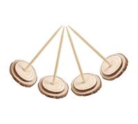 Toyvian 4 Piezas Soporte de Madera para Árbol Navideño Mini Clavija Central | Base Rústica 5,91x2,56 Pulgadas, Montaje Sencillo, Ayuda a Evitar Movimiento y Deslizamiento