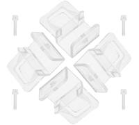 Toyvian 4 Piezas Soportes para Tapa de Acuario sin Borde Abs con Tornillos, Clips para Cubierta de Pecera de 0-2cm de Grosor, Pack, Accesorios para Acuarios Domésticos y Profesionales