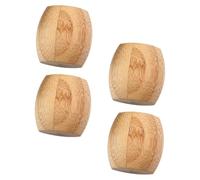 Toyvian 4 Piezas Soportes Redondos de Bambú para Cepillos de Dientes de Portacepillos de Madera Ecológica para Baño Diseño para Fijar y Secar Cepillos Organizador Práctico y Fácil de