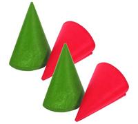 Toyvian 4 Sombreros de Enano de Fieltro para Disfraz Sombreros Cónicos en Rojo y Verde Tamaño Único Accesorios para Fiestas Navideñas Halloween y Representaciones Teatrales