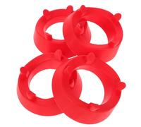 Toyvian 4 Soportes para Balones Deportivos, Pedestal Redondo de Plástico Rojo, Expositor para Baloncesto y Fútbol, Estante Organizador de Artículos Deportivos Coleccionables,