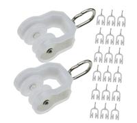 Toyvian 40 Piezas Ruedas Plásticas para Riel de Cortina Rodillos Dobles Silenciosos para Accesorios de Cortinas Correderas Adaptables Rieles Rectos Curvos Techo para Divisores de Ambiente