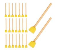 Toyvian 40 Pinceles Redondos de Esponja Amarillos con Mango de Madera 15 CM Set de Herramientas para Pintar con Esponja para Ideales para Manualidades y Proyectos Artísticos
