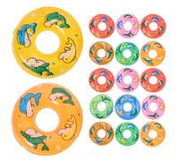 Toyvian 48 Mini Anillos flotantes para Nadar: Juguetes inflables para Nadar, Accesorios de fotografía para niños, Casas de muñecas, Piscinas, Playas y Actividades al Aire Libre.