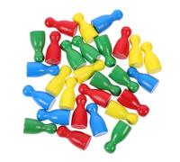 Toyvian 48 Piezas de Ajedrez de Madera 4 Colores Rojo Amarillo Azul Verde 12 Unidades por Color Accesorios para Juegos de Mesa Educativos Portátil para Hogar Escuela y Viajes