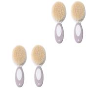 Toyvian 4piezas Cepillo De Baño De Lana Para Bebés Cepillo Suave Para Cuidado Infantil Limpieza Del Cabelludo y Masaje Para Recién Nacidos