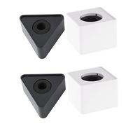 Toyvian 4piezas De Micrófono Portable Abs Forma De Triángulo y Cuadrado Logo Para Entrevistas Estación De Micrófono Negro y