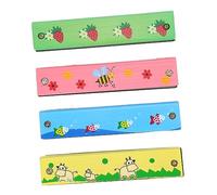 Toyvian 4piezas Flauta Dulce Armónicas De Madera Educativas Dibujos Animados Juguetes Instrumentales Para y Prácticas