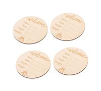 Toyvian 4piezas Letrero De Bienvenida Para Bebés De Madera Signo De Anuncio De Nacimiento Prop Para Fotos De Recién Nacidos Seguro y Amigable La Piel Para Capturar Momentos Especiales