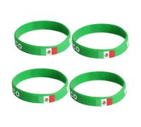 Toyvian 4piezas Pulsera De Silicona Banderas De País Muñequeras Verdes De México Para Eventos Deportivos Pulseras De Fútbol y Souvenirs De Fiesta