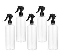 Toyvian 5 Juegos Botella de Spray de Plástico 500ml, Botella Rociadora de Agua Negra, Rellenable y Reutilizable, Nebulización Uniforme, Portátil para Camping y Repostería