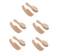 Toyvian 5 Juegos juego cepillos peine set cuidado bebe kit cuidado bebe herramientas hair brushes cepillo para el cuero cabelludo cepillo pelo recién nacido chica colocar cuna