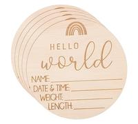 Toyvian 5 Piezas Anuncio De Bebe Señal De Anuncio De Nacimiento Signo De Nombre De Bebé Signo De Recién Nacido Del Mundo Signo De Anuncio De Nombre De Bebé Firmar Desct Niño Madera