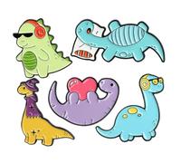 Toyvian 5 piezas Broches de Dinosaurios de Dibujos Animados Diseño Animal Colorido con Pin de Solapa Decoración para Ropa Mochilas y Regalos Infantiles