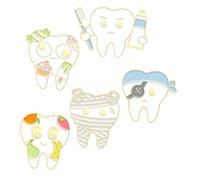 Toyvian 5 piezas Broches Esmaltados Dientes Salud Oral Pins Decorativos Feministas para Mujeres Accesorios para Ropa Mochila Regalo Original