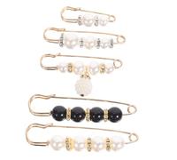 Toyvian 5 Piezas Broches y Alfileres Broches De Perlas Para Mujer Para Ropa Manualidades y Suéteres