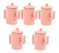 Toyvian 5 Piezas Hervidor De Casa De Muñecas Cafeteras a Escala 1:12 Lindo Modelo De Tetera De Café Olla De Agua De Casa De Muñecas Miniatura Mini Hervidor Aleación Estatua Con Cubierta