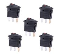 Toyvian 5 Piezas Pulsador LED Redondo de 3 Pines para Coche y Motocicleta, 12 V 16, Botón Momentáneo de Encendido y Apagado, Carcasa de Plástico Abs y Metal para Color Color Aleatorio