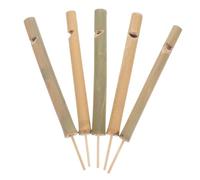 Toyvian 5 Piezas Silbato de Bambú Instrumento Musical Deslizante que Imita Canto de Ruiseñor Portátil para Aire Parques Bosques y Granjas