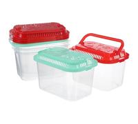 Toyvian 5 Tanques para Peces Portátiles de Plástico Transparente, Mini Pecera de Viaje para Transporte Temporal de Acuarios, Recipiente Compacto para Peces, Tamaño Color Aleatorio