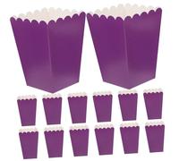 Toyvian 50 Cajas de Palomitas de Maíz en Papel Plegable Resistente Grasa, Color Morado, Tamaño Mediano, Contenedores para Snacks y Dulces Ideales para Fiestas, Bodas y Cine en Casa