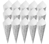 Toyvian 50 Conos de Papel Kraft para Embalaje de Flores Mini Conos Blancos Notas Musicales 50 Piezas para Decoración de Bodas y Suministros para Fiestas Pétalos y Confeti