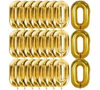 Toyvian 50 Globos de Cadena Dorados de Aluminio para Ambientación de Cumpleaños, Ligeros y Adhesivos, Ideales para Photo Booth y Fiestas Retro