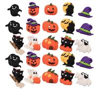Toyvian 50 Piezas Adornos de Resina de Halloween Diseño de Monstruos Adorables, Accesorios para Decorar Coronas y Bolsas en Fiestas Temáticas