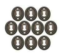 Toyvian 50 Placas Embellecedoras para Cerradura de 38x25 Mm, Cubierta Ovalada de Aleación de Zinc Vintage, Separación de Orificios 27mm, para Armarios y Puertas de Armario, Restauración