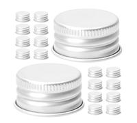 Toyvian 50 Tapas de Aluminio Roscadas para Botellas Transparentes, Cierre Hermético a Prueba de Fugas, Tamaño 18x13 Mm, Pack de 50 Unidades, Tapas Repuesto para Botellas de Vidrio y