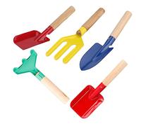 Toyvian 5piezas Herramientas De Jardinería para Mango De Madera Incluye Pala Rastrillo y para Plantar Flores y Verduras para sobre Jardinería