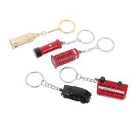 Toyvian 5piezas Llavero Modelo De Autobús Británico Llavero De Cabina Telefónica y Buzón De Correo Conjunto De Accesorio Para Llaves Souvenir Turista Para Pueblo o Ciudad Gran Opción De