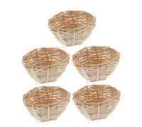 Toyvian 5piezas Nidos de Desove para Pájaros Tejidos Mano con Gancho de Bambú Cama Nido para Loros Cacatúas Periquitos Cueva de Descanso para Uso Jaulas de Pájaros