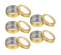 Toyvian 5piezas Tarro de Vela Aluminio para Velas Navideñas Recipientes Redondos Guardar Ungüentos y Minicajas